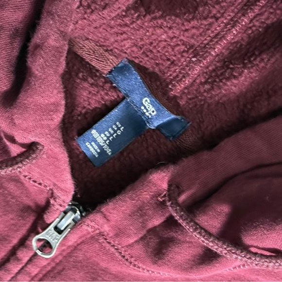 Men’s GAP Burgundy Full-Zip Hoodie Jacket - Size L - Picture 3 of 4